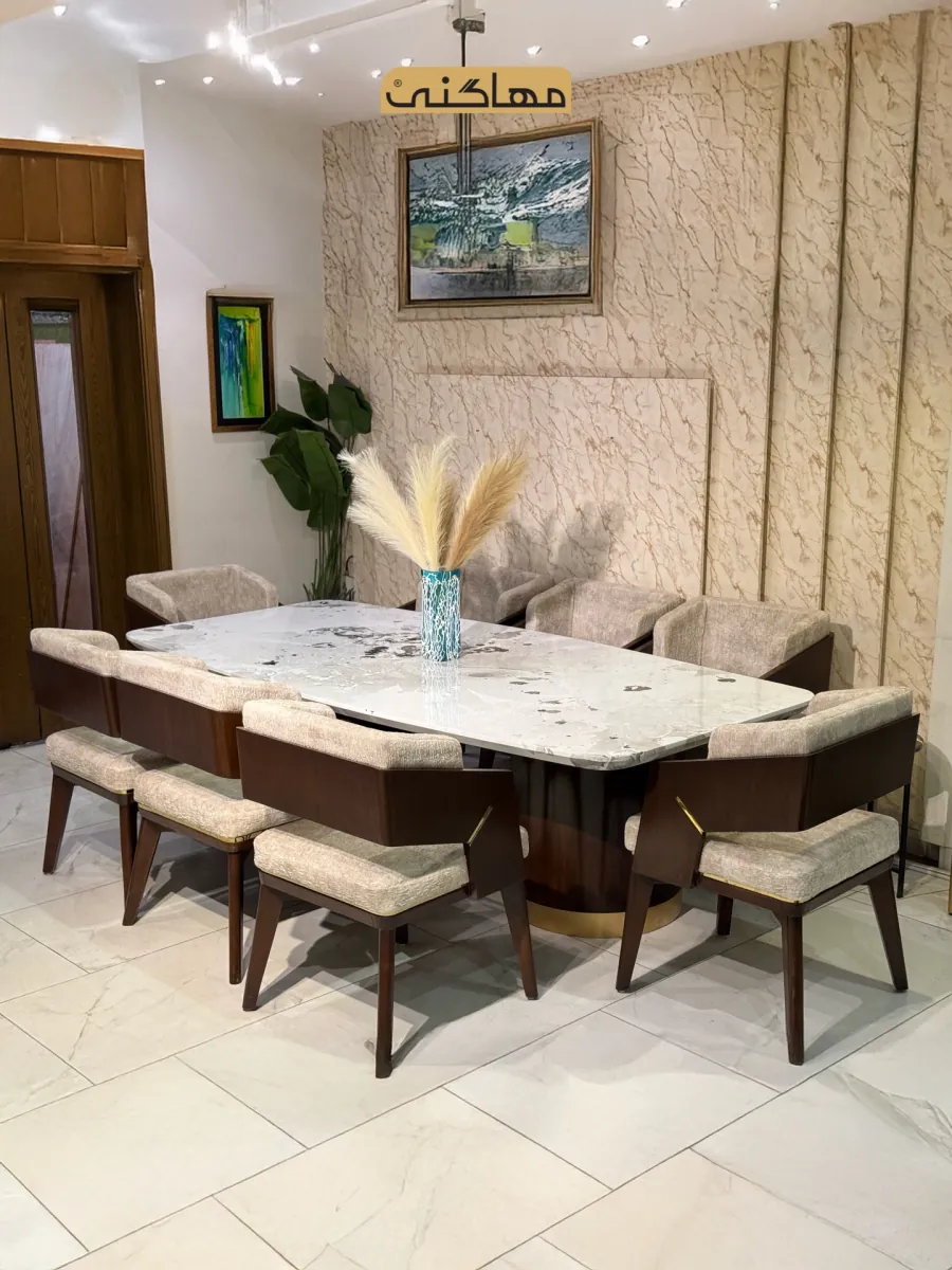 Luxury Marble Top Dining Table by Mahogany Furniture