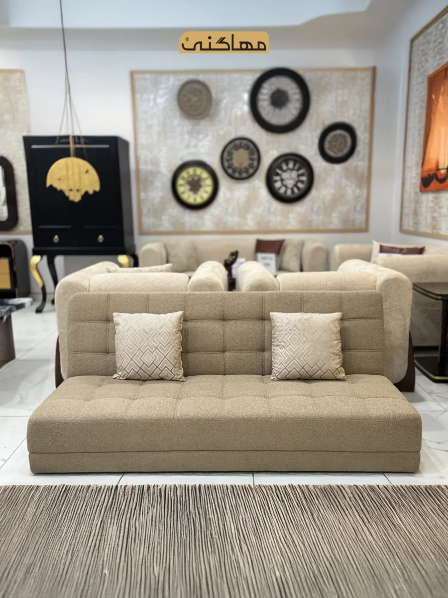 Beige Sofa Cum Bed by Mahogany Furniture