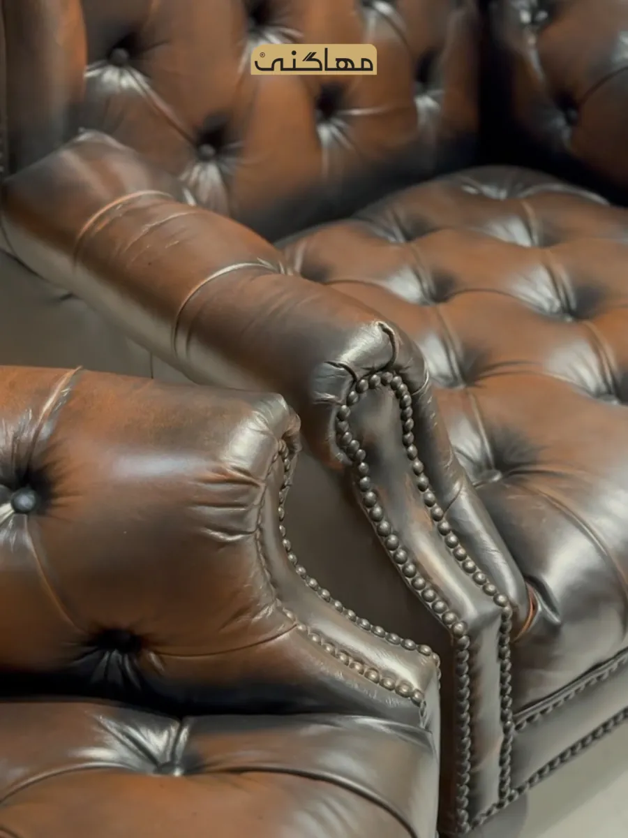 Chesterfield Wingback Chair (Brown) by Mahogany Furniture